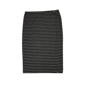 Vintage Mossimo Striped Black & White Women's Midi Skirt | Elastic | Size Medium